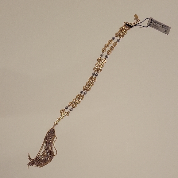 NWT Robert Lee Morris Gold Plated Necklace with Fresh Water Pearls - Picture 1 of 9